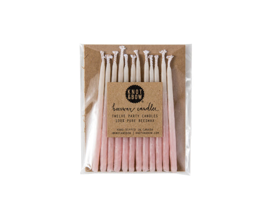 Pink Ombre Beeswax Birthday Candles: Pink Ombre