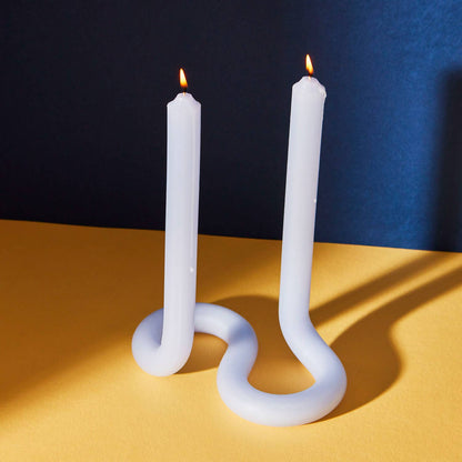 Twist Candle Sticks by Lex Pott - White