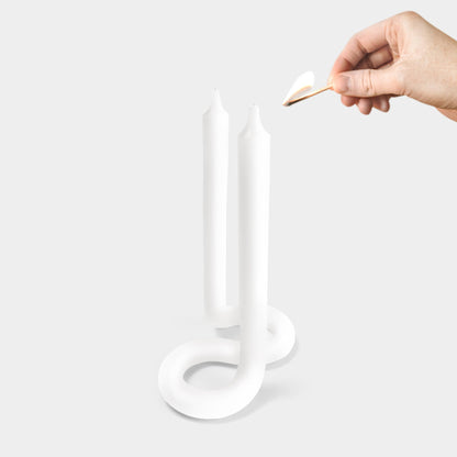 Twist Candle Sticks by Lex Pott - White