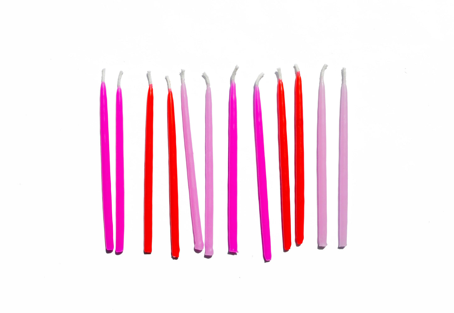 100% Beeswax Hand-Dipped Birthday Candles: Pinks