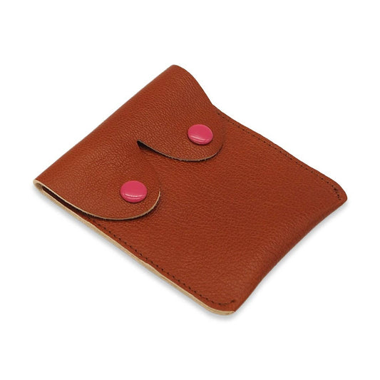 RESTOCKING SOON  - Tan Brown Leather Boobs Pouch