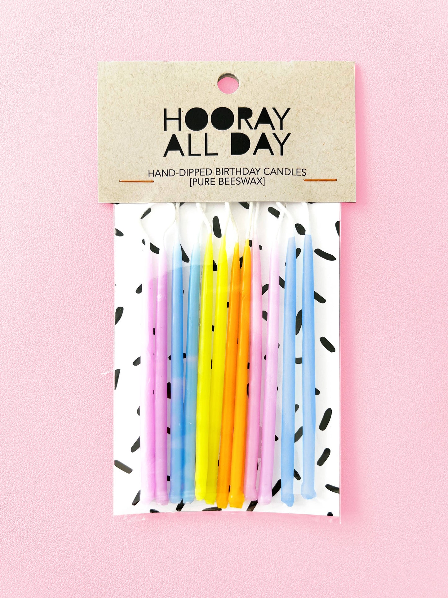 100% Beeswax Hand-Dipped Birthday Candles: Pinks