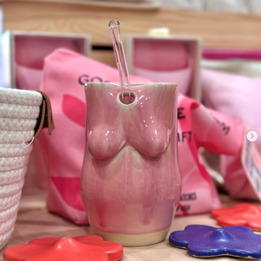 Pink Boobie Iced Coffee Tumbler