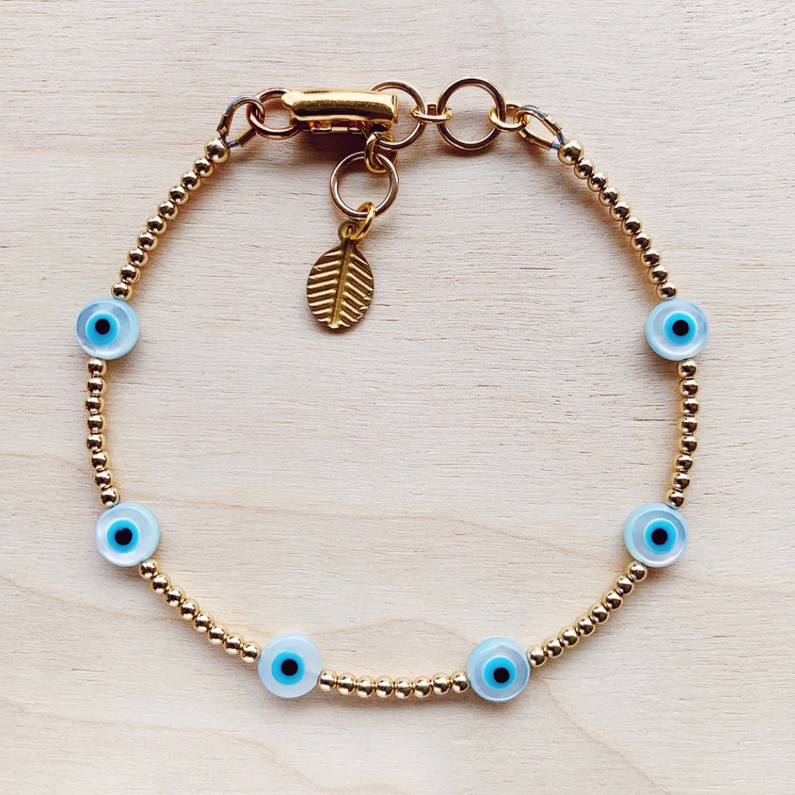 Evil Eye Bracelet in Gold Fill