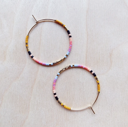 Serpent Hoop Earrings in Wildflower