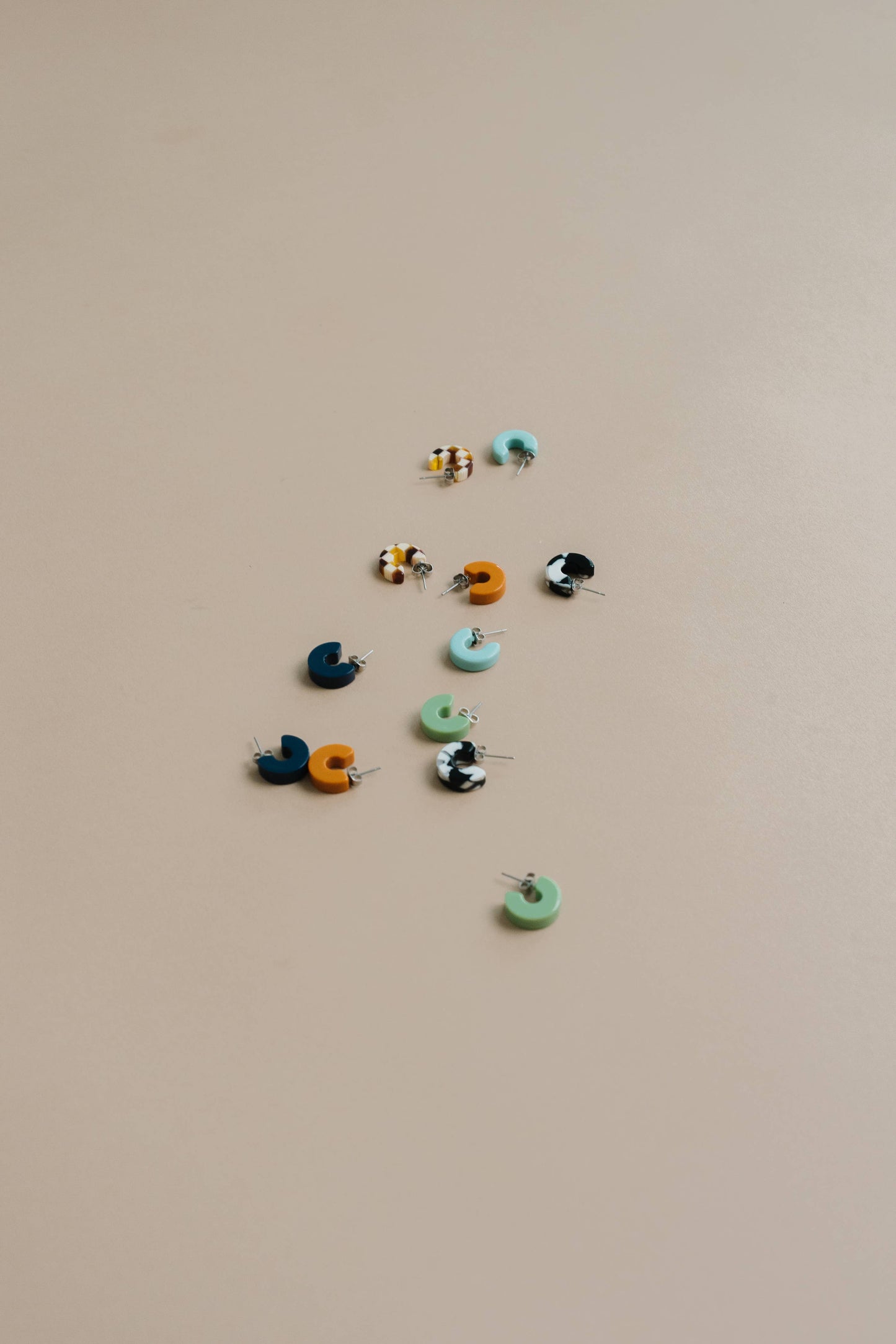 Mali Mini Hoop Earrings, Assorted: Coco Cream