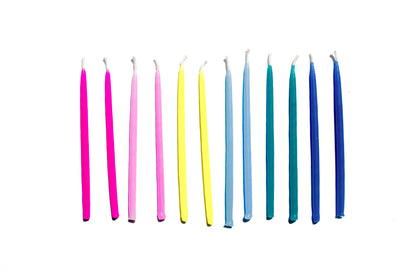 100% Beeswax Hand-Dipped Birthday Candles - Rainbow