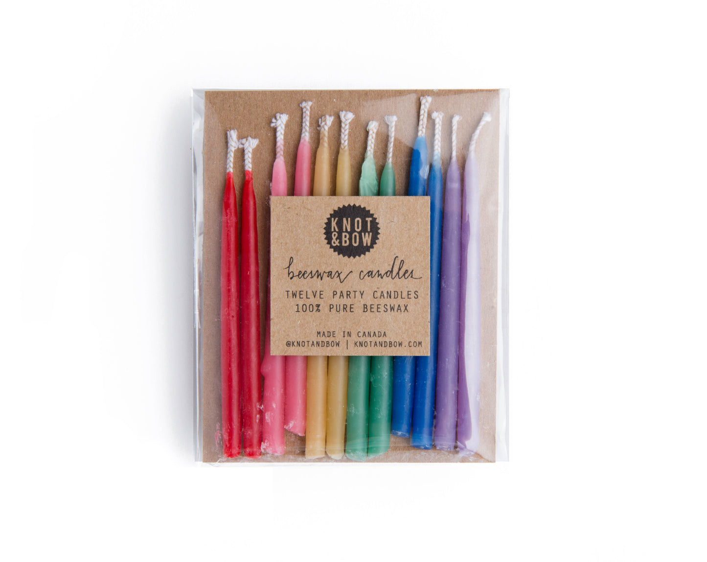 Beeswax Birthday Candles, Colorful