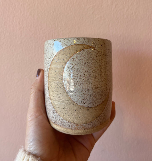 Ceramic Tumbler, Crescent Moon, Clay