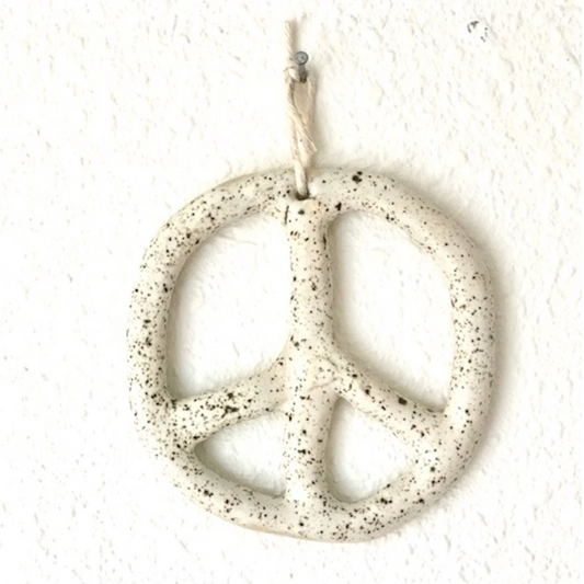 Peace Pendant, White Speckle